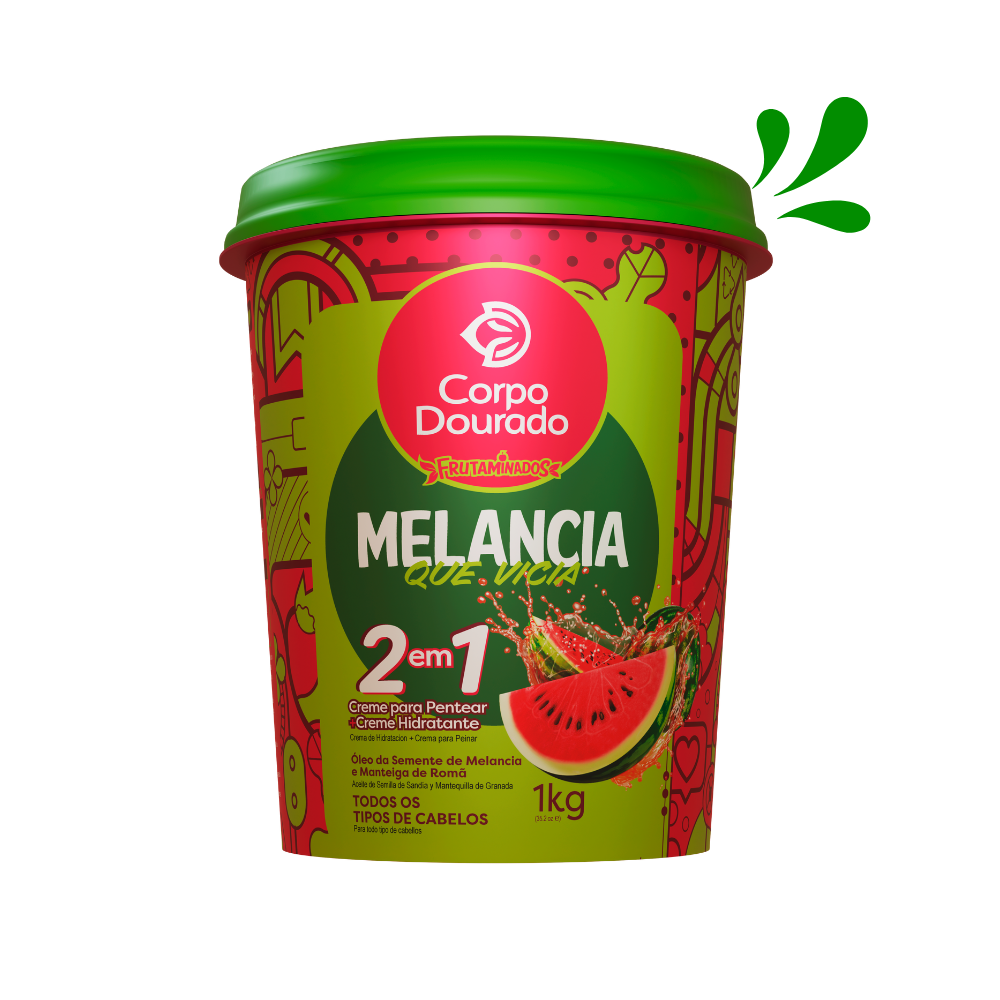 كريم كوربو دورادو بخلاصة البطيخ لجميع أنواع الشعر 1 في 2 مع خلاصة زيت بذور البطيخ