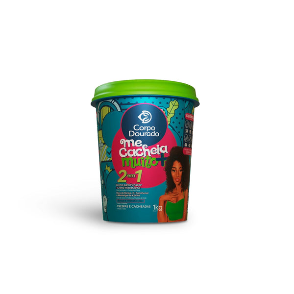 Corpo Dourado Cream Me Cachia Muito Blue Curly Plus 1 in 2 with Castor Oil and Shea Butter Extract