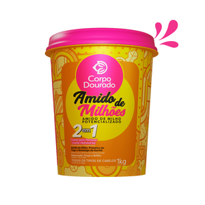 كريم كوربو دورادو أميدو دي ميلوز لجميع أنواع الشعر، تركيبة 1 في 2 مع خلاصة نشا الذرة وبروتين القمح