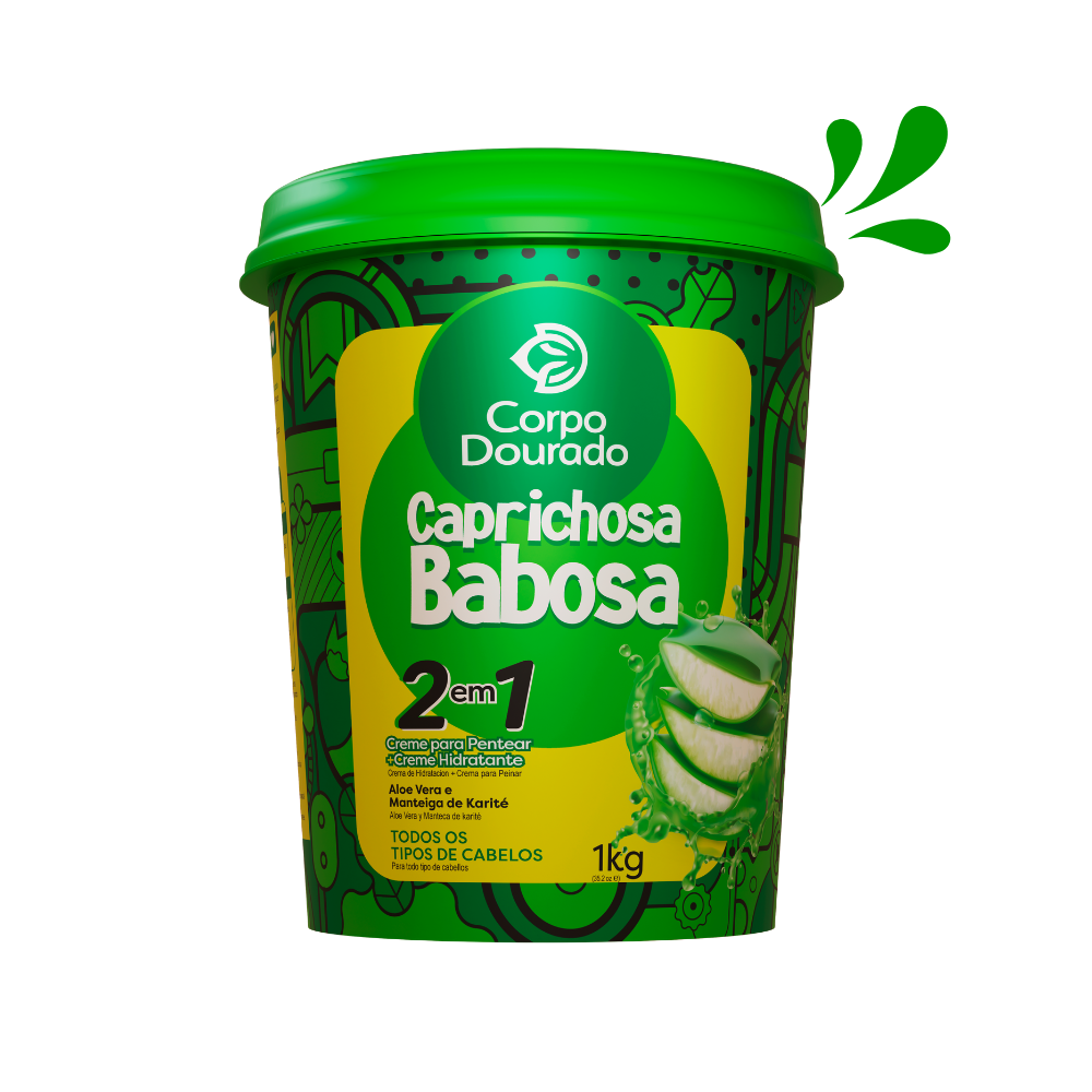 Corpo Dourado Aloe Vera Cream for all hair types 1 in 2 with Aloe Vera extract and Shea Butter