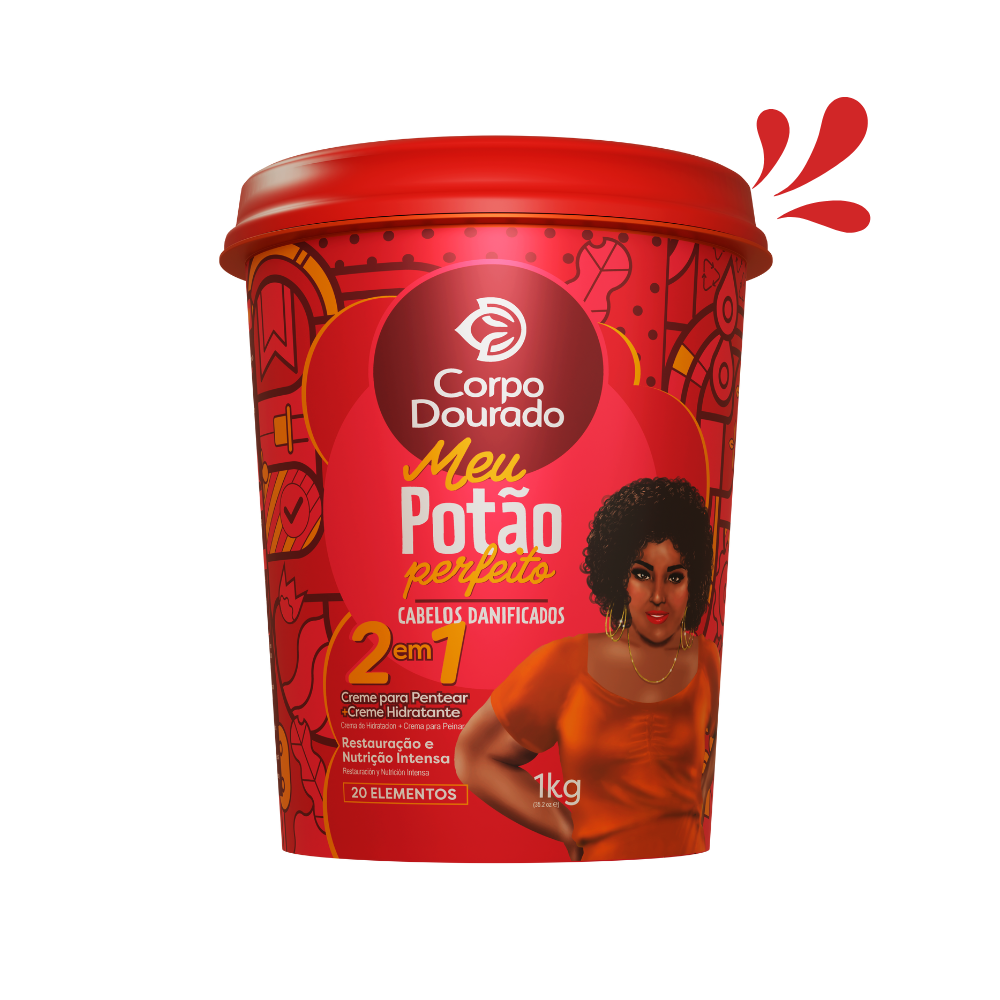 Corpo Dourado Amino Pro 1 in 2 Cream for Damaged Hair with 20 Oil Extracts