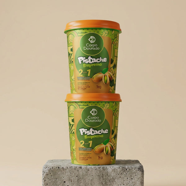 Corpo Dourado Pistachio Cream for all hair types with pistachio butter extract and flaxseed oil