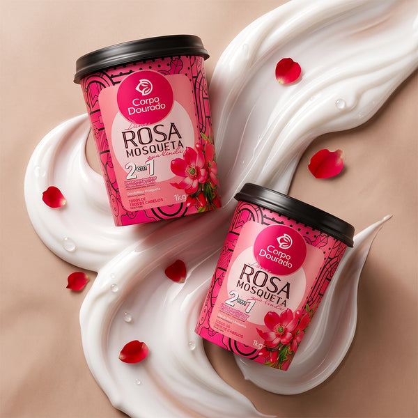 Corpo Dourado Dona Rosa Cream for all hair types 1in2 with rosehip oil extract and cornstarch