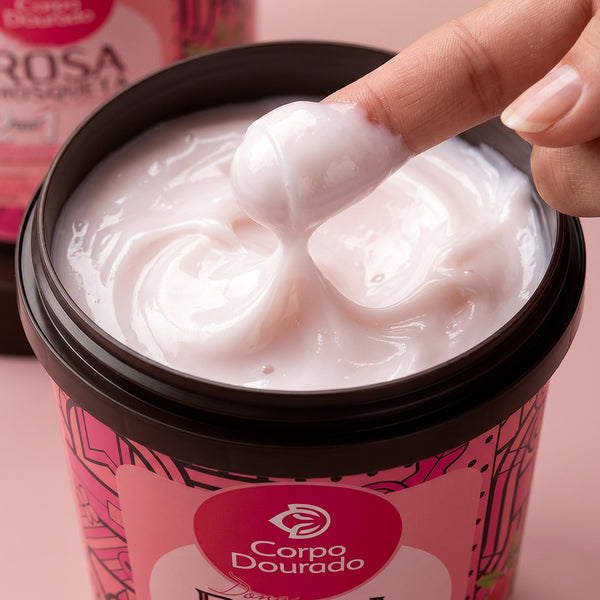Corpo Dourado Dona Rosa Cream for all hair types 1in2 with rosehip oil extract and cornstarch