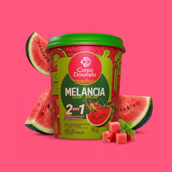 Corpo Dourado Watermelon Cream for all hair types 1 in 2 with watermelon seed oil extract